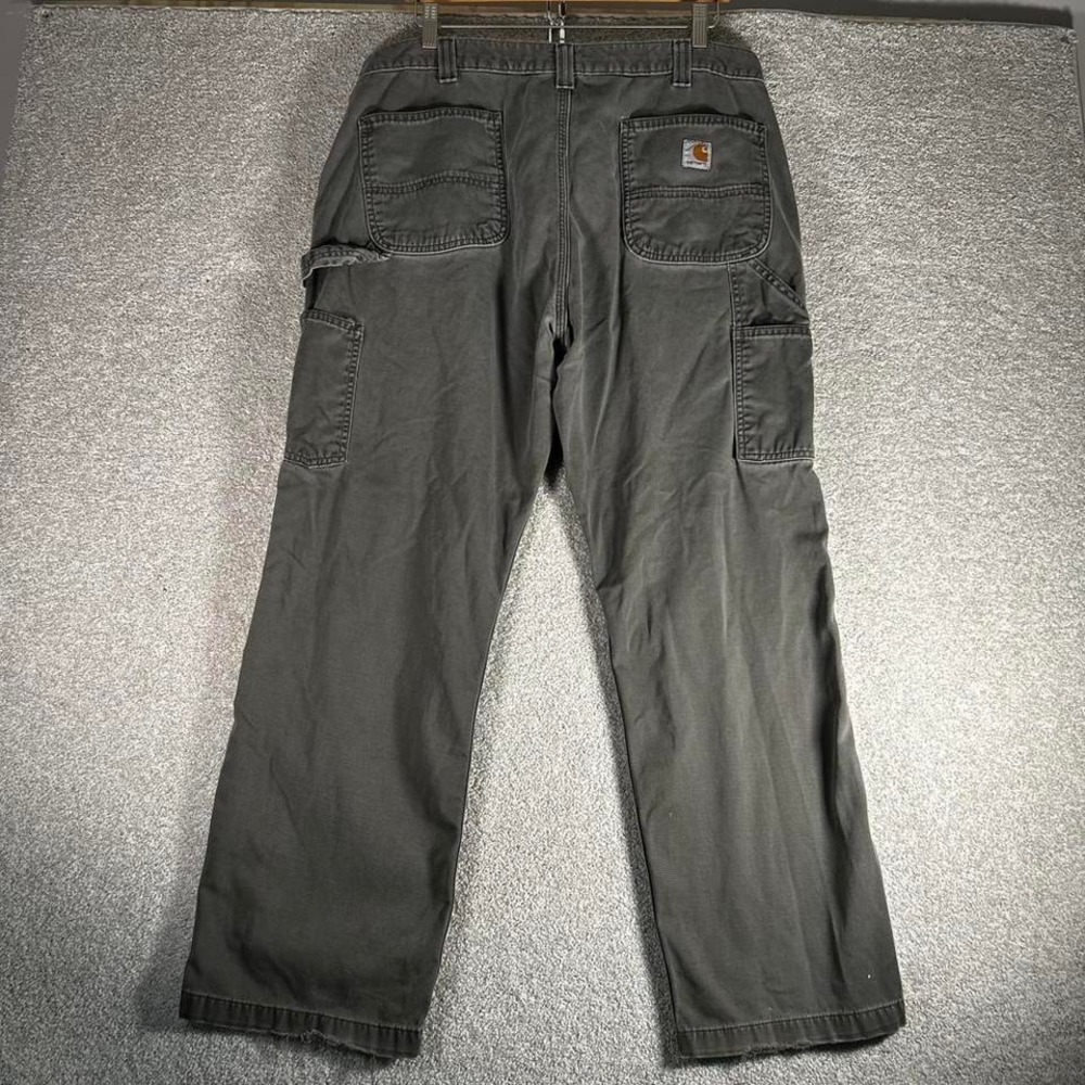 Carhartt grey relaxed fit distressed baggy workwear pants Size 38x30